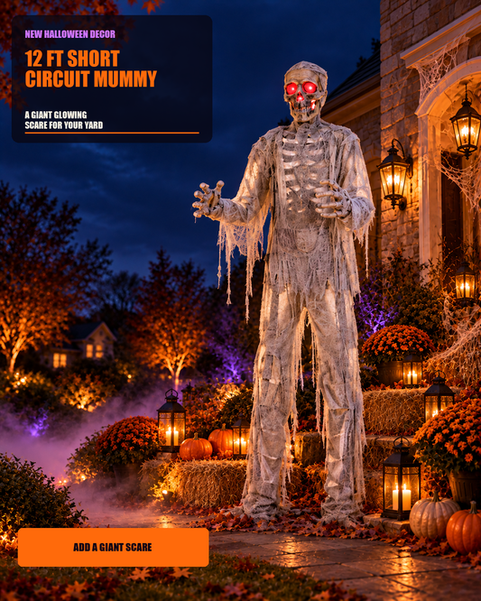 12 FT Animated Pose Short Circuit Mummy